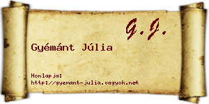 Gyémánt Júlia névjegykártya